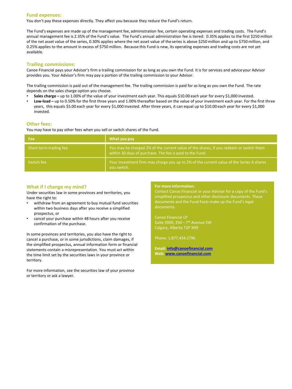 PPT FUND FACTS Canoe Global Equity Class Series A November 18 , 2013 PowerPoint