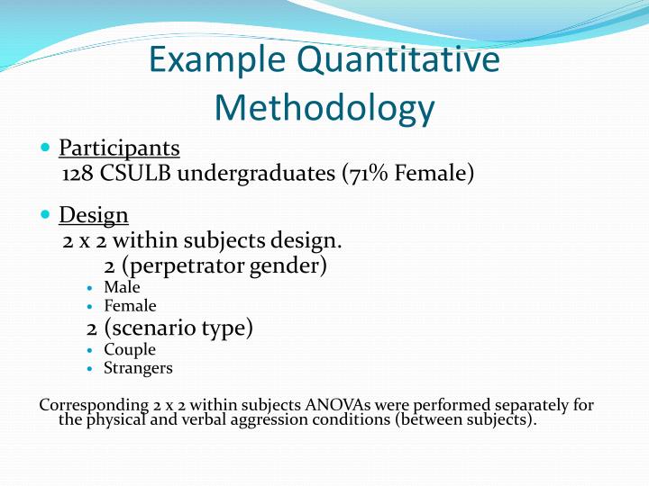 how to write quantitative methodology
