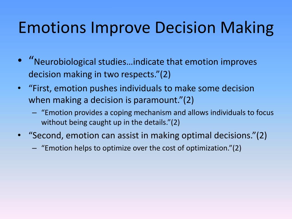 impact of emotions on problem solving and decision making
