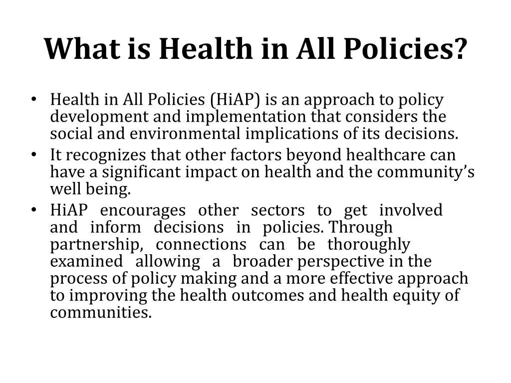 PPT - Health In All Policies PowerPoint Presentation, Free Download ...