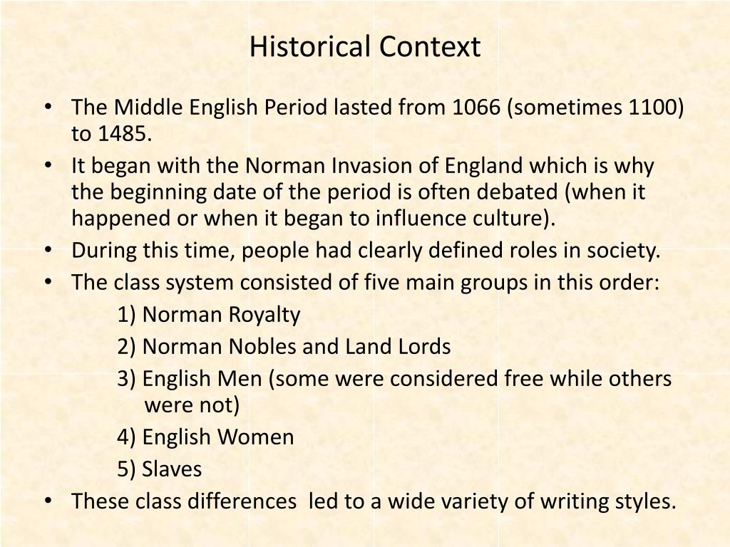PPT The Middle English Period of Literature PowerPoint Presentation