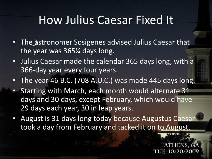 PPT The Julian Calendar PowerPoint Presentation ID1989405