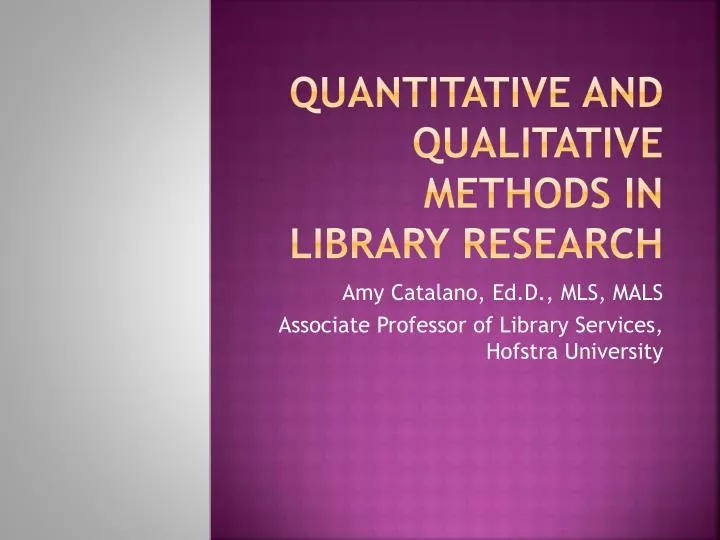 quantitative research methods in library