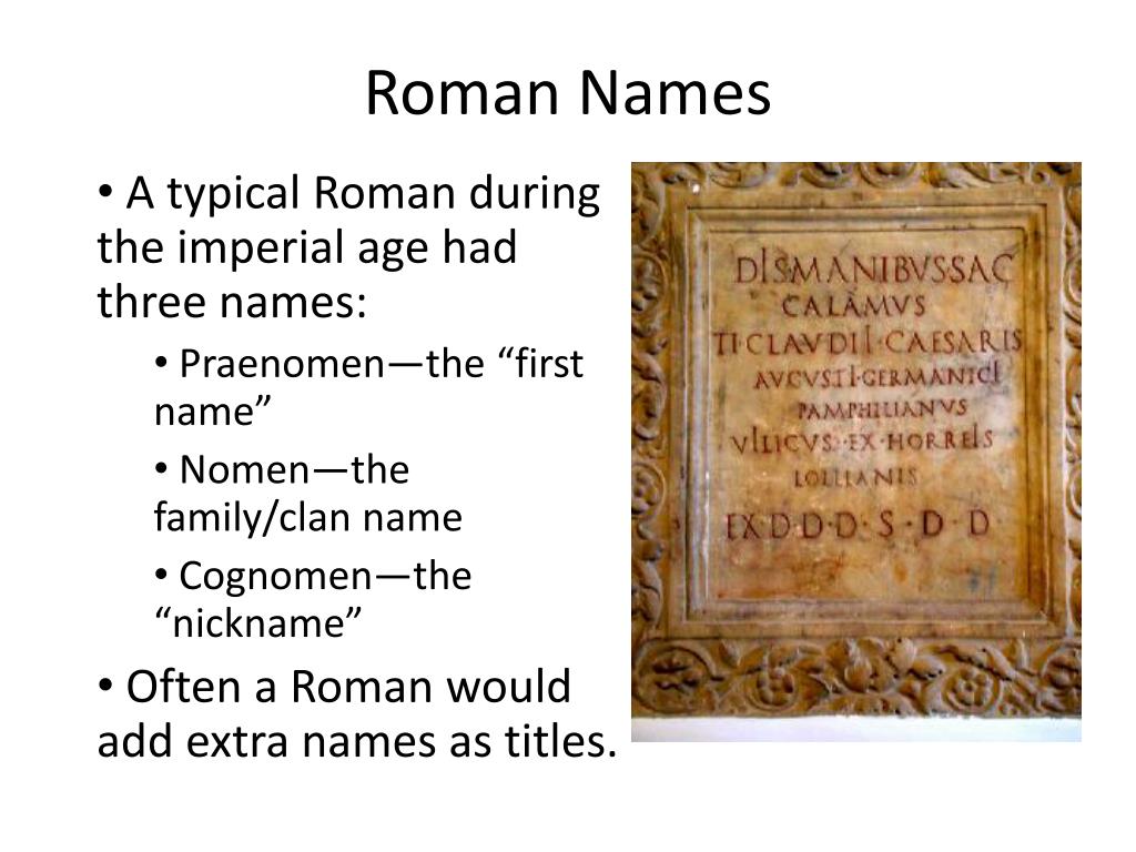 PPT - Roman Names PowerPoint Presentation, free download - ID:1991517