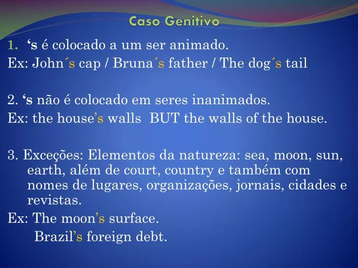 PPT Caso Genitivo PowerPoint Presentation, free download ID1991737