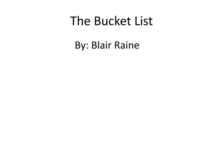 PPT The Bucket List PowerPoint Presentation, free download ID1992108