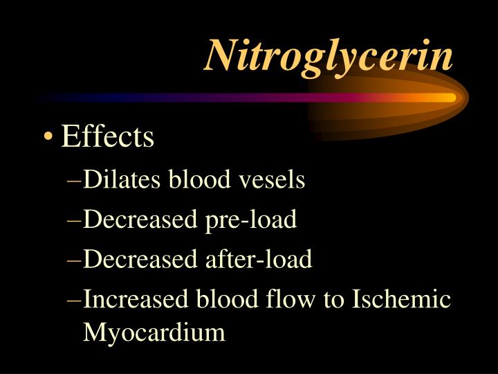 does nitroglycerin cause reflex tachycardia
