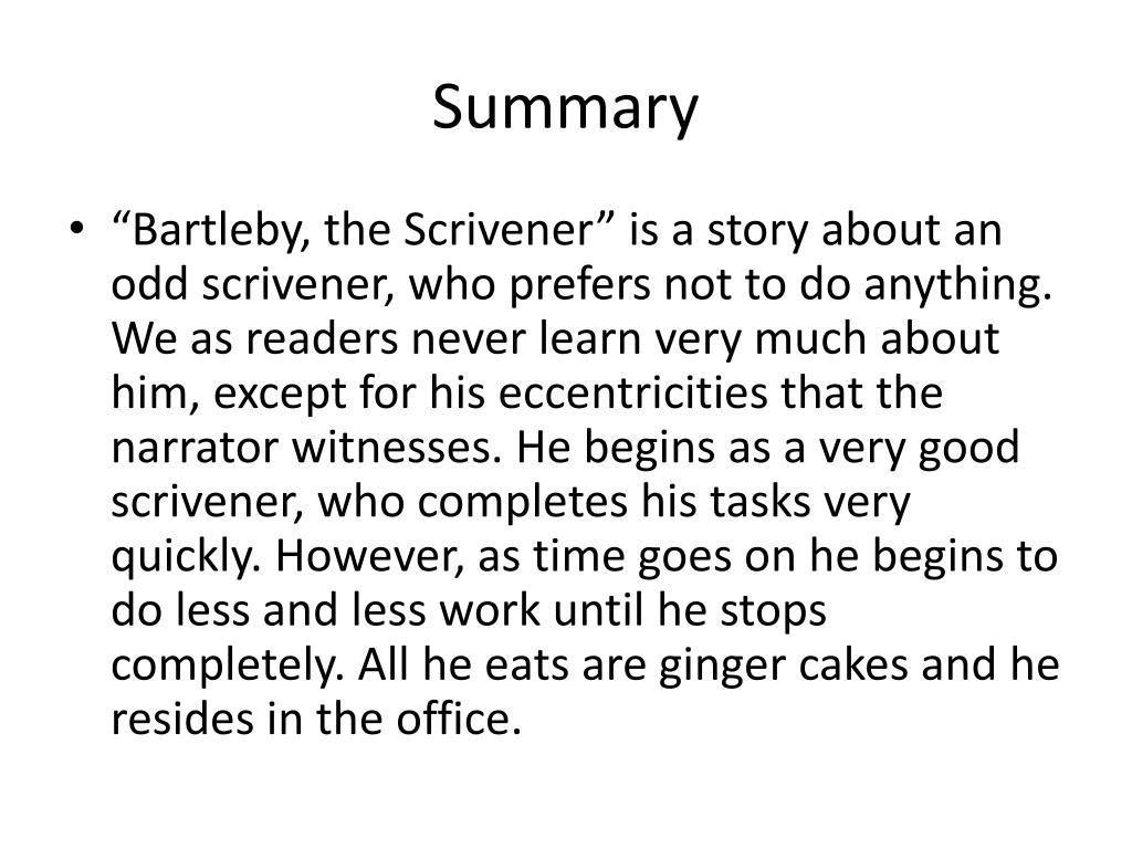 bartleby summary