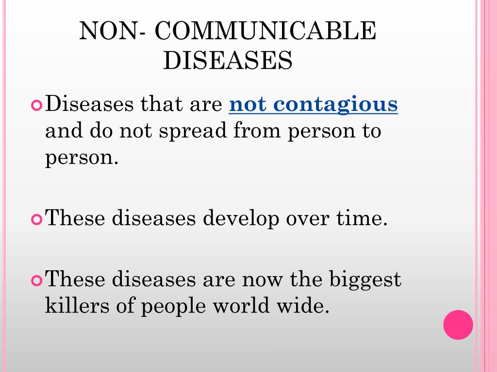 Ppt Communicable Vs Non Communicable Diseases Powerpoint
