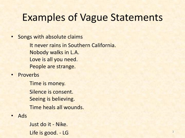 vague thesis statement examples