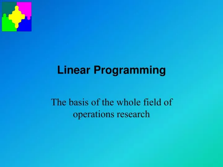 PPT - Linear Programming PowerPoint Presentation, free download - ID ...