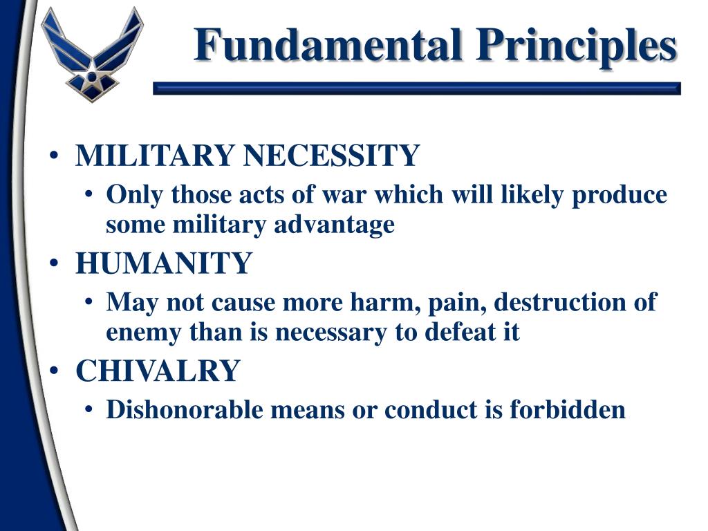 four basic principles of the law of armed conflict