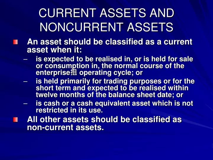 Ppt current assets and noncurrent assets powerpoint presentation free download id 1993905
