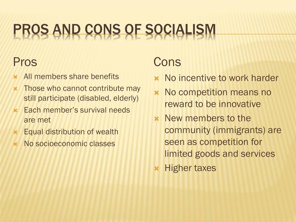 Socialism Pros And Cons Chart