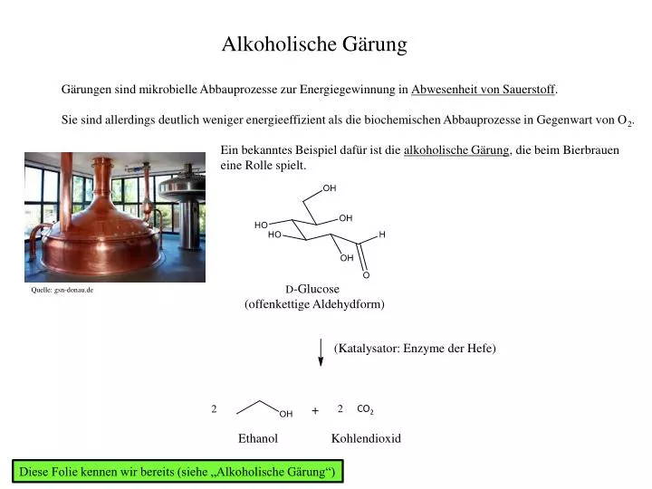 PPT - Alkoholische Gärung PowerPoint Presentation, free download - ID ...