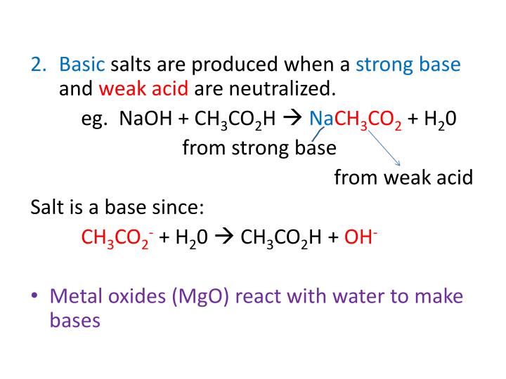 ppt ph of salts powerpoint presentation id 1994692 ch3co2h
