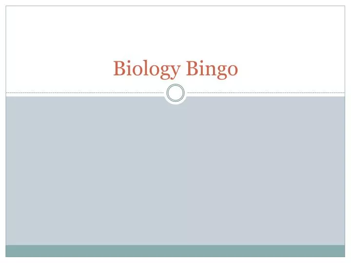 biology bingo n.