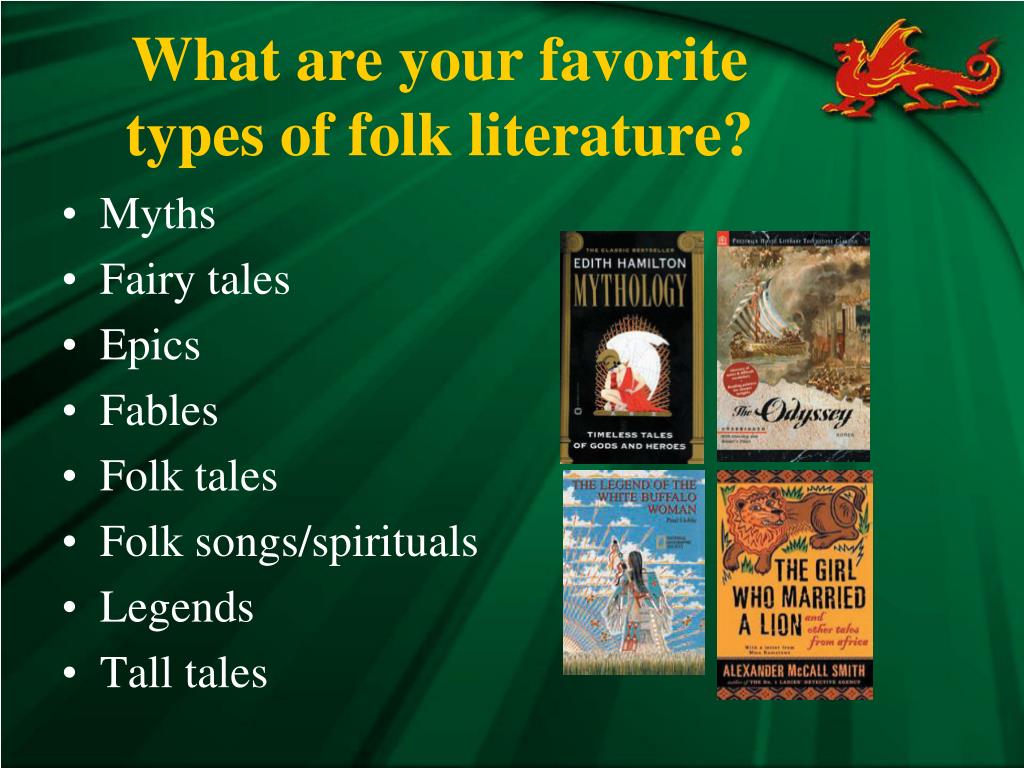 what are the types of folk literature
