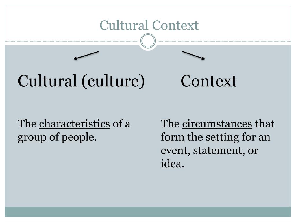 cultural context essays
