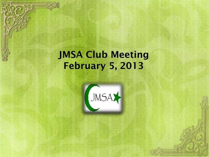 jmsa club meeting february 5 2013 n.