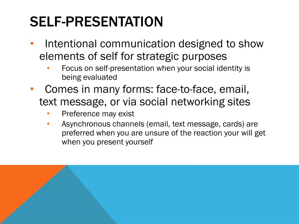 self presentation research definition