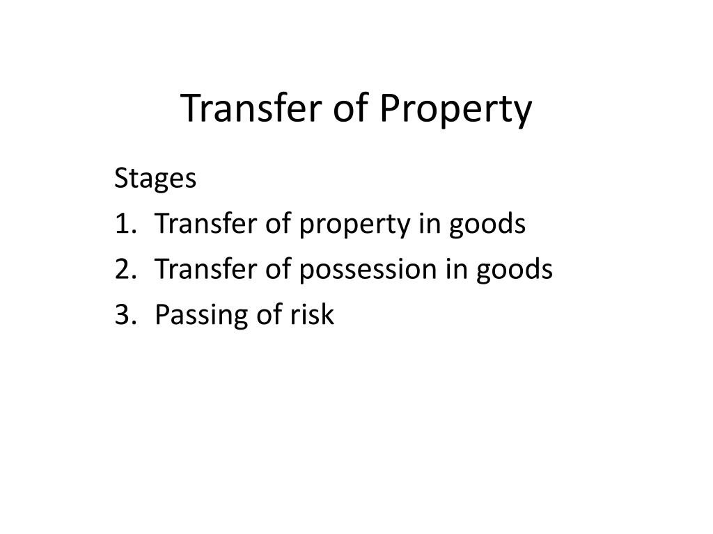 transfer of property case study