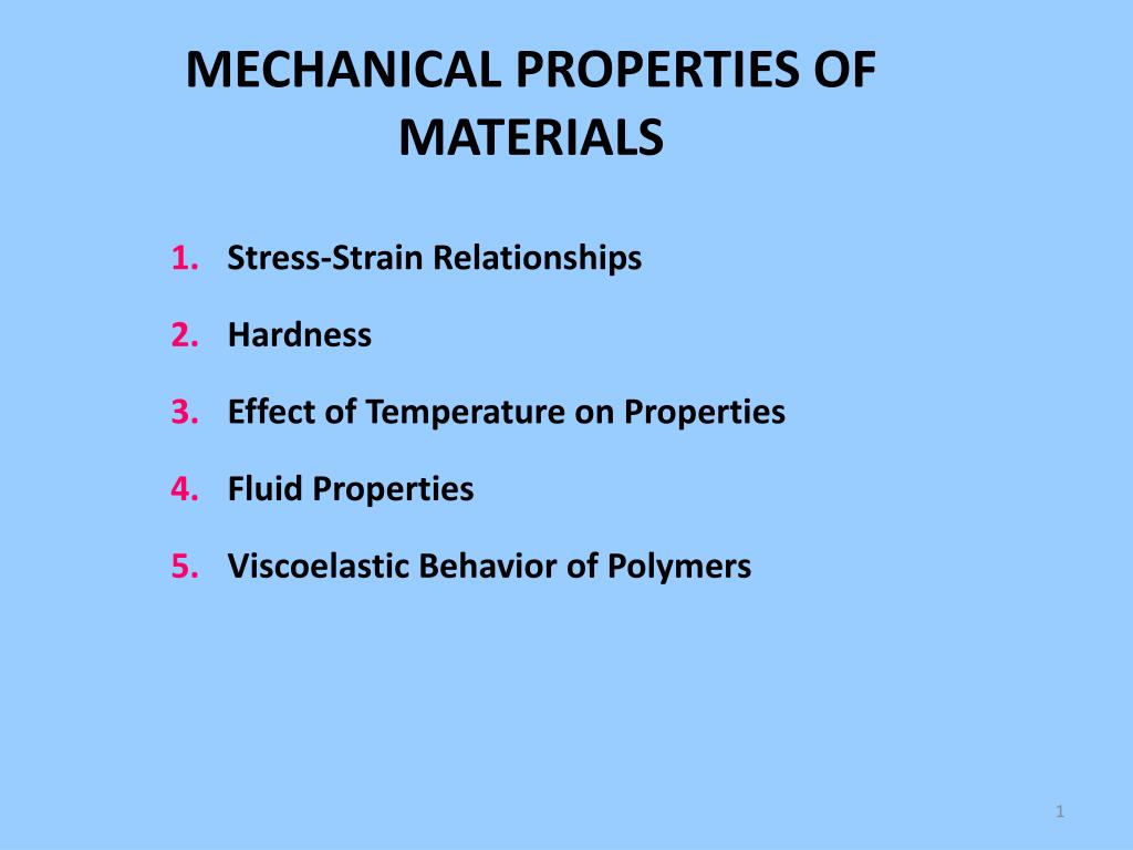 Mechanical Properties Of Metals Chart