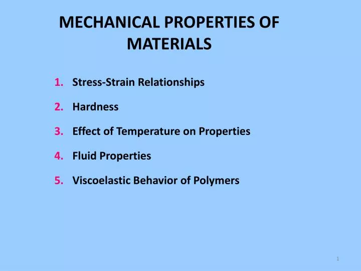 Ppt Mechanical Properties Of Materials Powerpoint Presentation Free