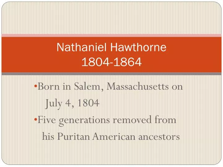 nathaniel hawthorne 1804 1864 n.
