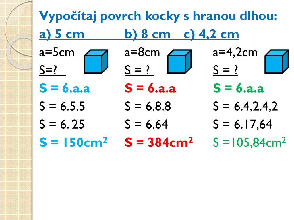 PPT - Povrch kocky Nárys, bokorys a pôdorys telies - opakovanie PowerPoint  Presentation - ID:1998177