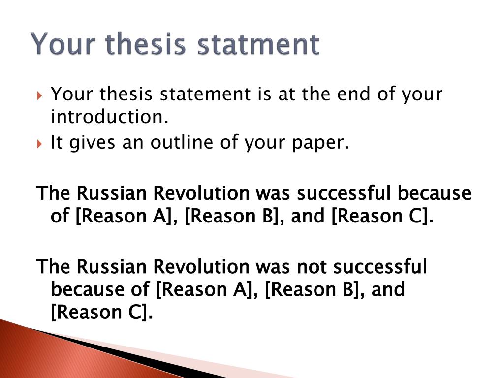 thesis statement russian revolution