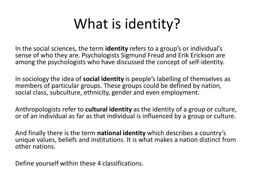 PPT What is identity PowerPoint Presentation free download ID 1998478