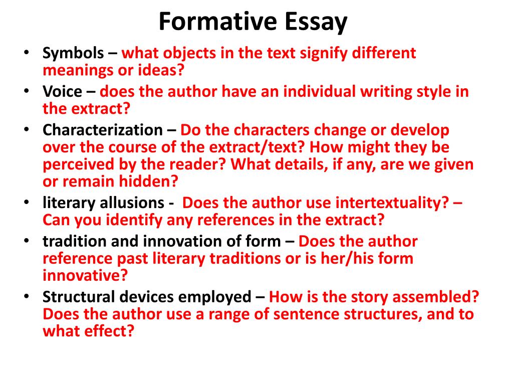 formative essay meaning