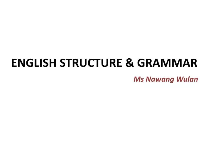 Grammar structures