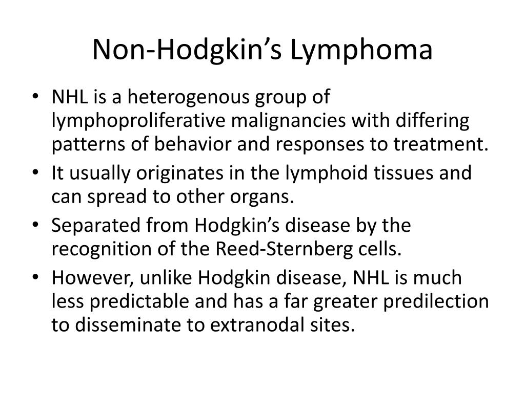 non hodgkin's lymphoma presentation