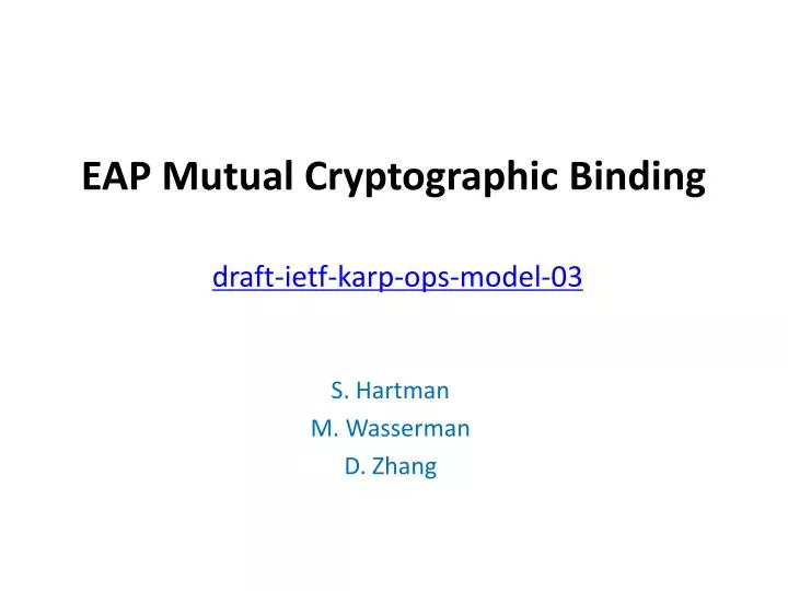 eap mutual cryptographic binding draft ietf karp ops model 03 n.