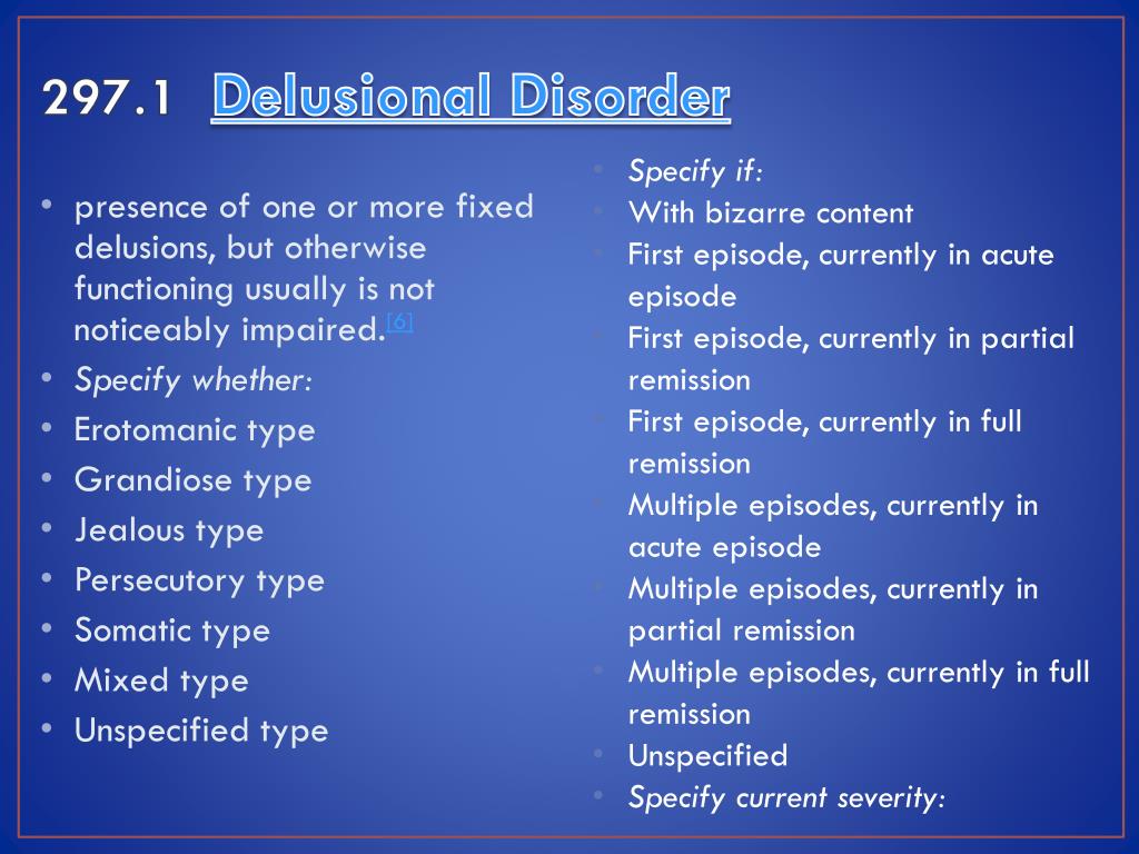 What Is Delusional Disorder Dsm 5