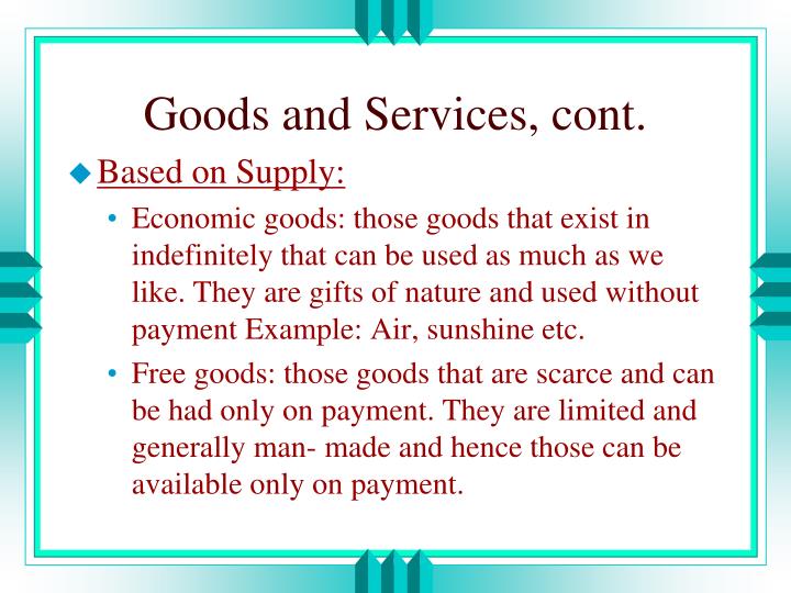 difference between free goods and economic goods