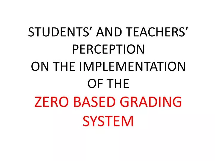 Ppt students and teachers perception on the implementation of the