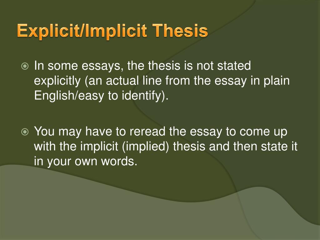 how to identify an implicit thesis