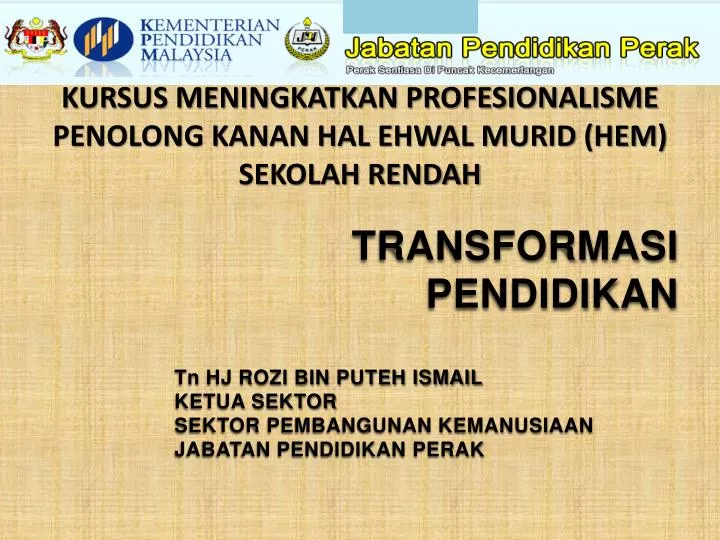 PPT - KURSUS MENINGKATKAN PROFESIONALISME PENOLONG KANAN ...