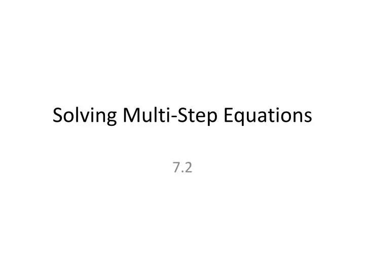 solving multi step equations n.