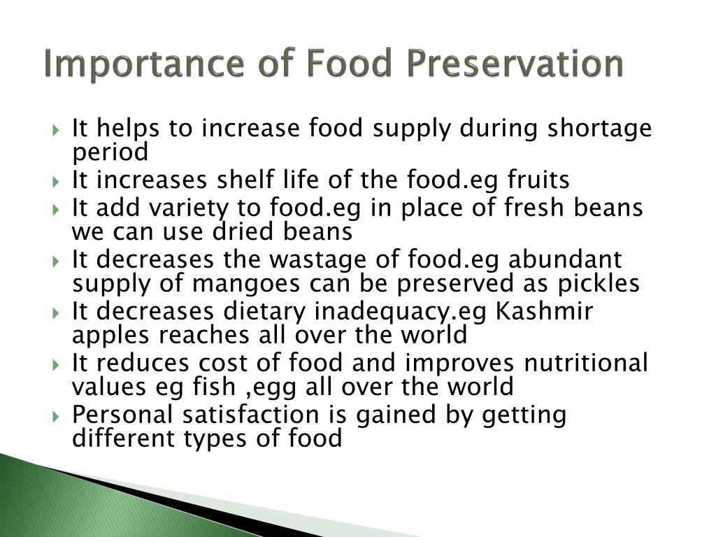 PPT FOOD SPOILAGE AND PRESERVATION PowerPoint