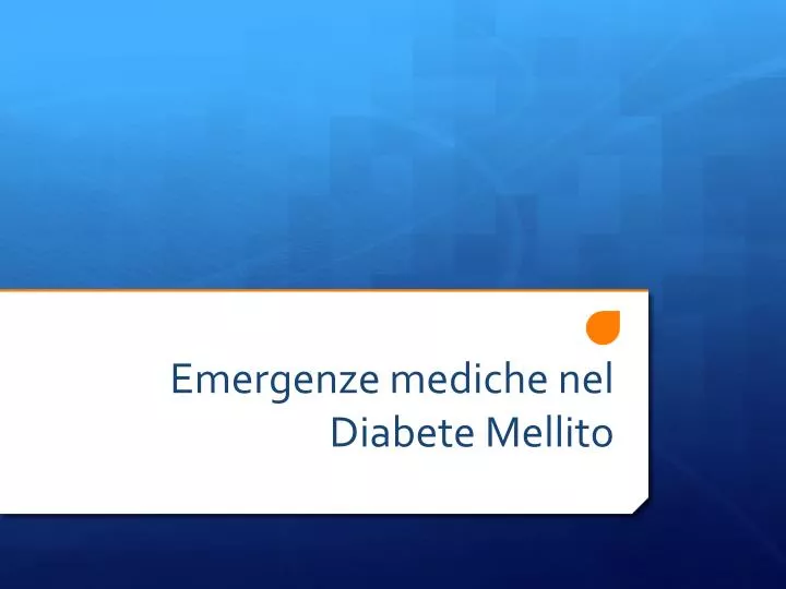 emergenze mediche nel diabete mellito n.