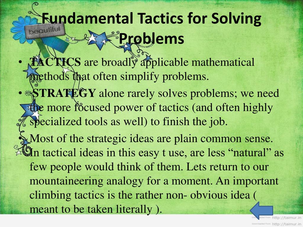 problem solving tactics amt