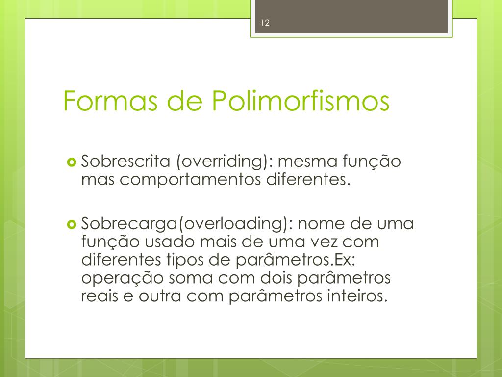 PPT - Programação Orientada à Objetos PowerPoint Presentation, free  download - ID:2008144