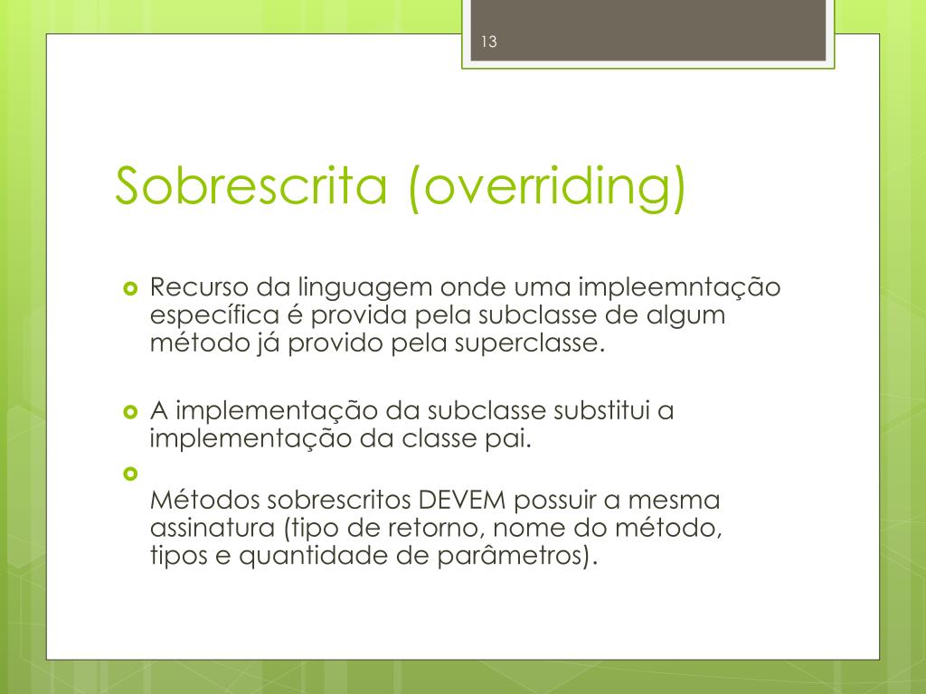 PPT - Programação Orientada à Objetos PowerPoint Presentation, free  download - ID:2008144