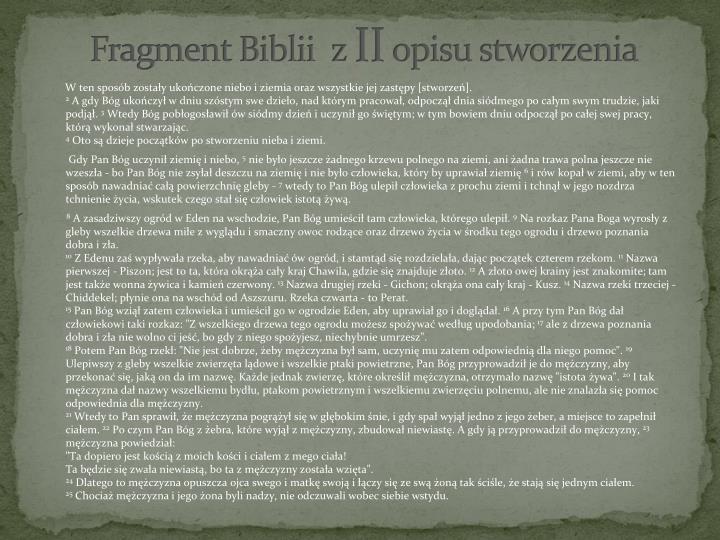 Porównanie Stworzenia świata W Biblii I Mitologii Tabela PPT - Stworzenie świata i człowieka PowerPoint Presentation - ID:2008920