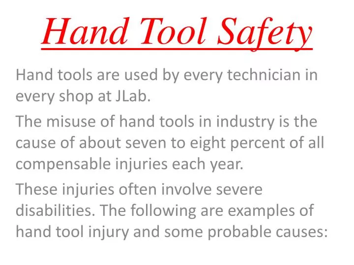 hand tool safety n.