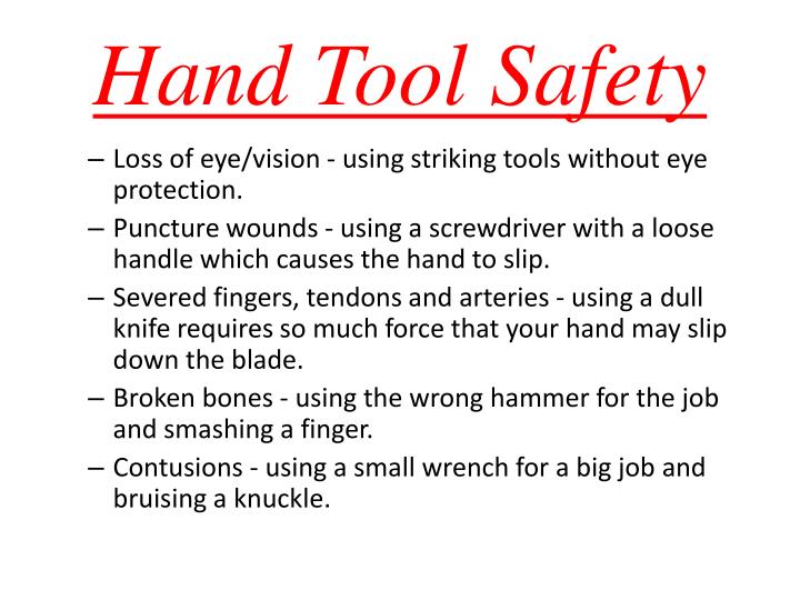 PPT Hand Tool Safety PowerPoint Presentation ID2008990